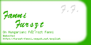 fanni furszt business card